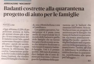 Assistenza famiglie per quarantena badanti